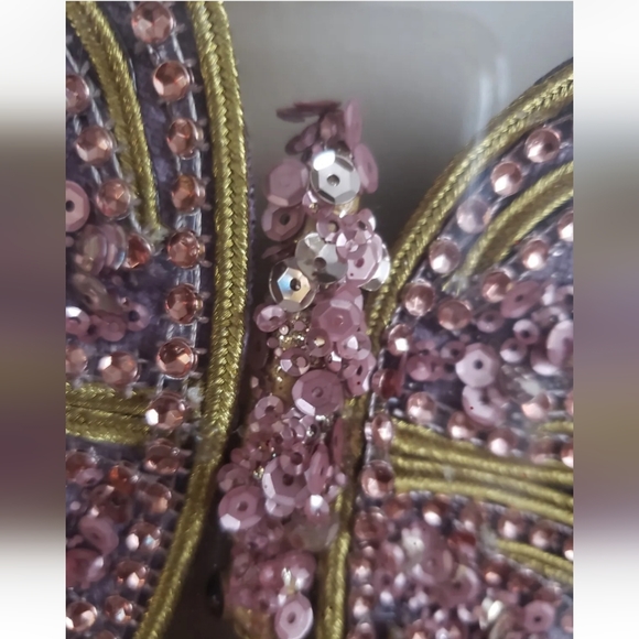 4pc Christian Siriano Pink Purple Rhinestone Butterfly Clips Decor - Picture 5 of 5